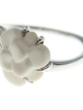 Chanel Camellia Chalcedony Diamond Ring White Gold 50